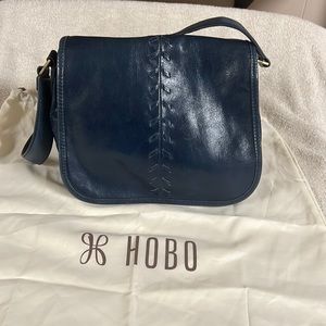 HOBO Arlo leather shoulder handbag blue sapphire